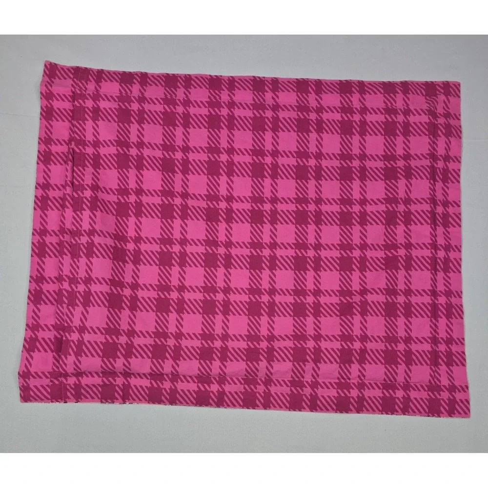 Vera Bradley Pillow Shams Set‎ of 2 Pink Paisley Plaid Cotton Standard Covers